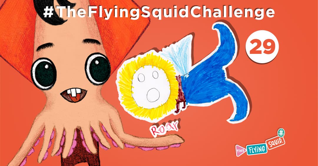 The Flying Squid is playing fun activities to do with kids, in this case playing half drawing